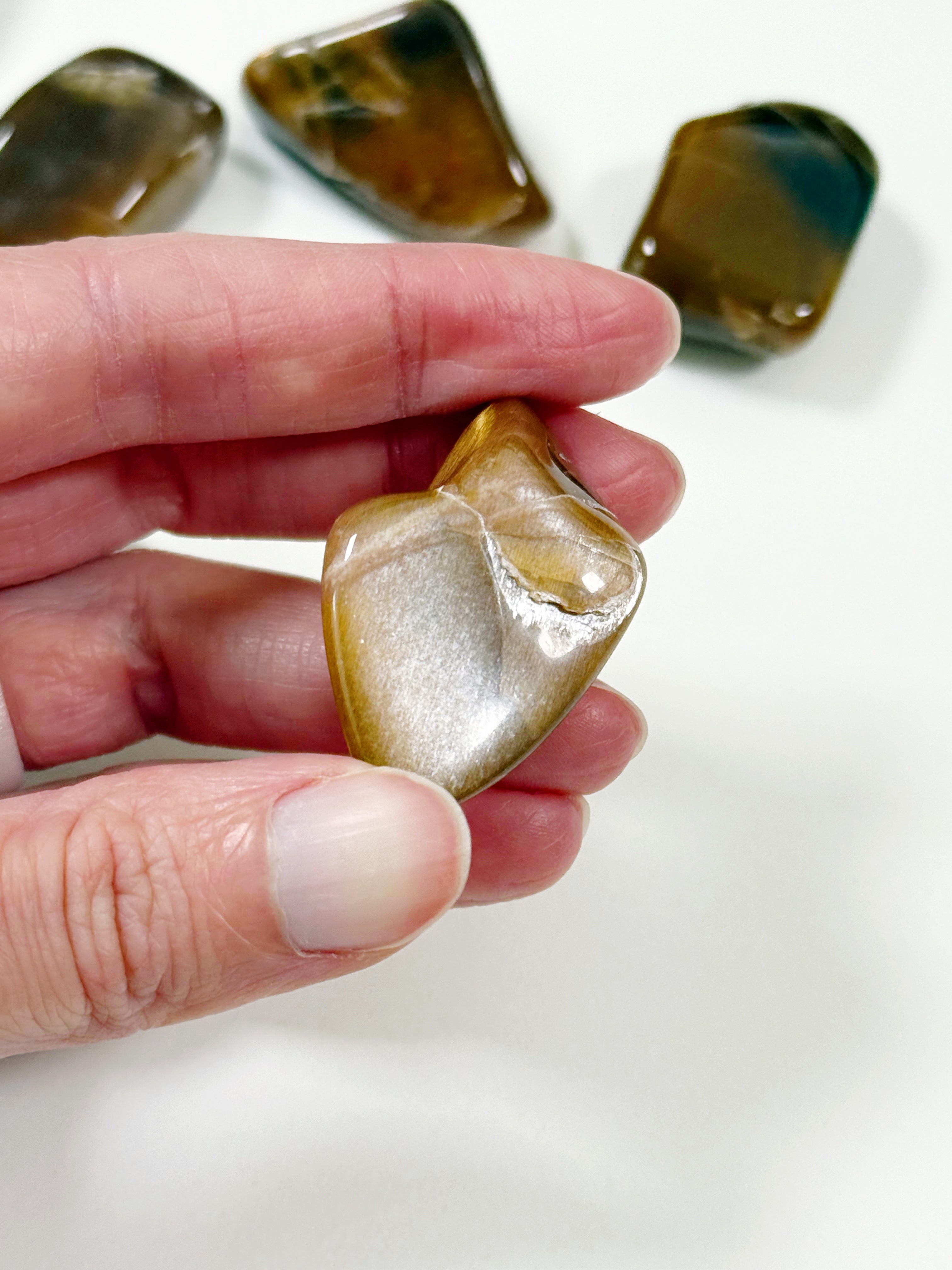 RAINBOW METEOR SHOWER SUNSTONE MOONSTONE TUMBLE