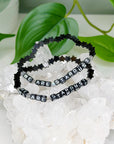 'WE ARE STARDUST' OBSIDIAN STARS + LABRADORITE 6mm - HANDMADE CRYSTAL BRACELET