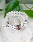 'MOON JOY' MOONSTONE + ICE OBSIDIAN 8mm - HANDMADE CRYSTAL BRACELET
