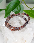 RED BLACK SUNSTONE 6mm - HANDMADE CRYSTAL BRACELET