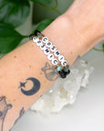 'COSMIC' LABRADORITE STAR + ONYX 6mm - HANDMADE CRYSTAL BRACELET