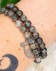 NIPOMO MARCASITE AGATE 6mm - HANDMADE CRYSTAL BRACELET
