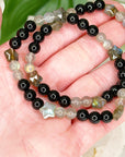 LABRADORITE STARS + ONYX 6mm - HANDMADE CRYSTAL BRACELET