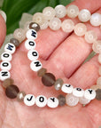'MOON JOY' MOONSTONE + ICE OBSIDIAN 8mm - HANDMADE CRYSTAL BRACELET