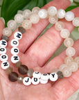 'MOON JOY' MOONSTONE + ICE OBSIDIAN 8mm - HANDMADE CRYSTAL BRACELET
