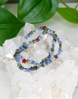 SODALITE + AFRICAN BLOODSTONE STARS 6mm - HANDMADE CRYSTAL BRACELET