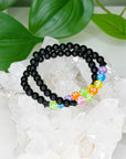 NEON 'COSMOS' BLACK ONYX 6mm - HANDMADE CRYSTAL BRACELET