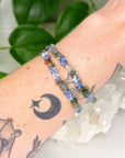 SODALITE + AFRICAN BLOODSTONE STARS 6mm - HANDMADE CRYSTAL BRACELET