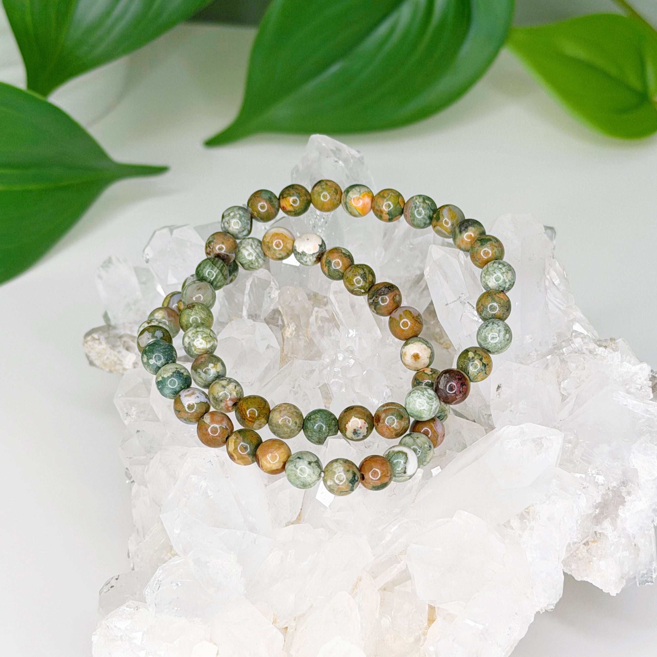 RAINFOREST RHYOLITE 6mm - HANDMADE CRYSTAL BRACELET