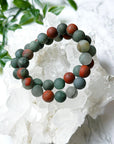 AFRICAN BLOODSTONE (MATTE) 10mm - HANDMADE CRYSTAL BRACELET - 10 Dec Inventory, 10mm, African bloodstone, Aries, aries stack, bracelet, bracelet inventory check, crystal bracelet, earth, emotional support, handmade bracelet, jewelry, June 2025 inventory check, june wrist candy, libra, libra stack, market bracelet, matte, mixed colors, pisces, pisces stack, protection gift bundle, scorpio stack, summer wrist candy, Wearable - The Mineral Maven