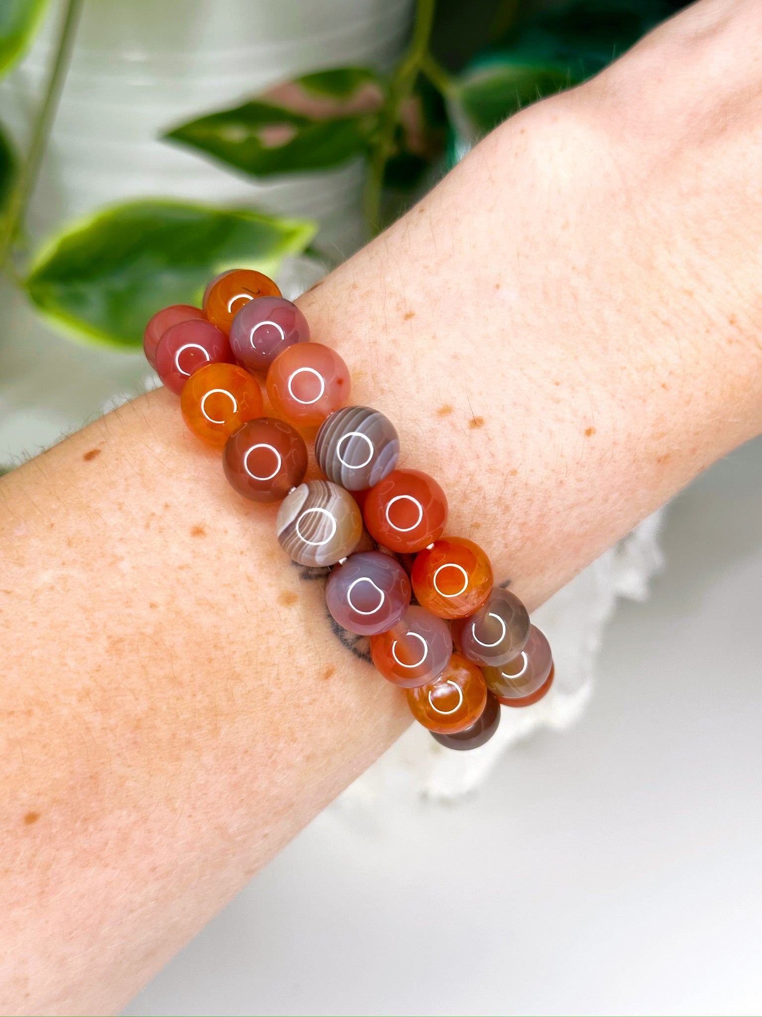 AFRICAN RED AGATE 10mm - HANDMADE CRYSTAL BRACELET - 10mm, African agate, African red agate, agate, bracelet, crystal bracelet, emotional support, fall-o-ween, fall-o-ween bracelets, fire, gemini, handmade bracelet, jewelry, market bracelet, recently added, red agate, swazi agate, Wearable - The Mineral Maven