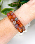 AFRICAN RED AGATE 10mm - HANDMADE CRYSTAL BRACELET - 10mm, African agate, African red agate, agate, bracelet, crystal bracelet, emotional support, fall-o-ween, fall-o-ween bracelets, fire, gemini, handmade bracelet, jewelry, market bracelet, recently added, red agate, swazi agate, Wearable - The Mineral Maven