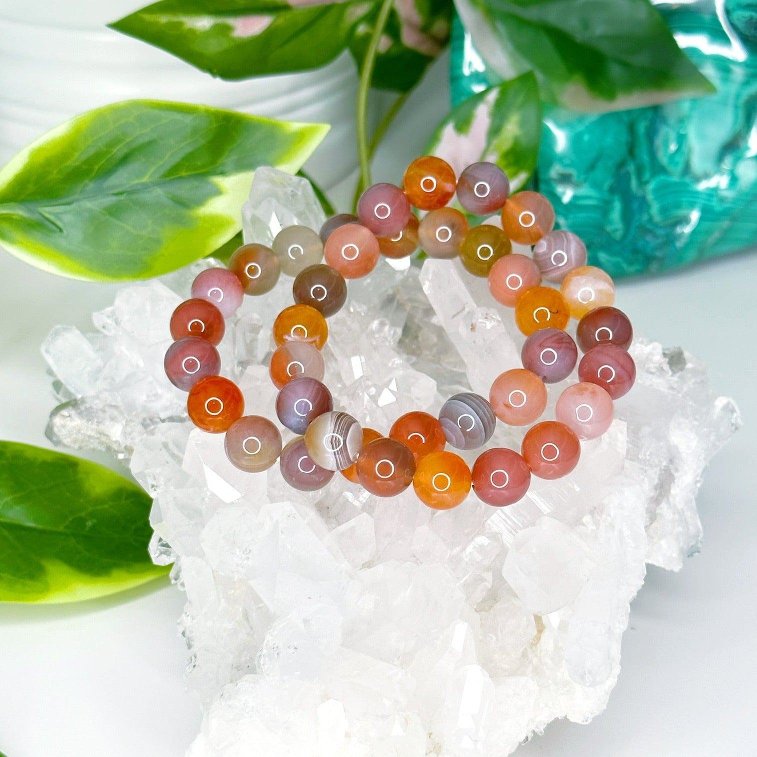 AFRICAN RED AGATE 10mm - HANDMADE CRYSTAL BRACELET - 10mm, African agate, African red agate, agate, bracelet, crystal bracelet, emotional support, fall-o-ween, fall-o-ween bracelets, fire, gemini, handmade bracelet, jewelry, market bracelet, recently added, red agate, swazi agate, Wearable - The Mineral Maven