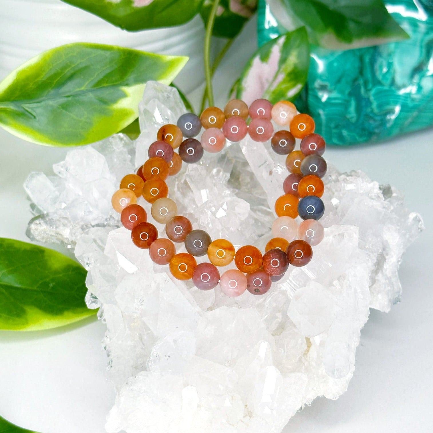 AFRICAN RED AGATE 8mm - HANDMADE CRYSTAL BRACELET - 8mm, African agate, African red agate, agate, bracelet, crystal bracelet, emotional support, fall-o-ween, fall-o-ween bracelets, fire, gemini, handmade bracelet, jewelry, market bracelet, recently added, red agate, swazi agate, Wearable - The Mineral Maven