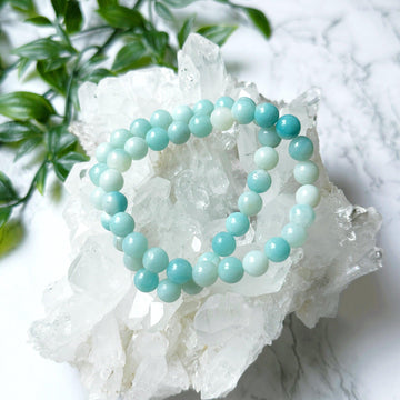 AMAZONITE 8mm - HANDMADE CRYSTAL BRACELET - 8mm, amazonite, blue, bracelet, crystal bracelet, green, handmade bracelet, jewelry, june wrist candy, market bracelet, pisces, pisces stack, recently added, sagittarius, sagittarius stack, scorpio, scorpio stack, summer wrist candy, virgo, virgo stack, water, Wearable - The Mineral Maven