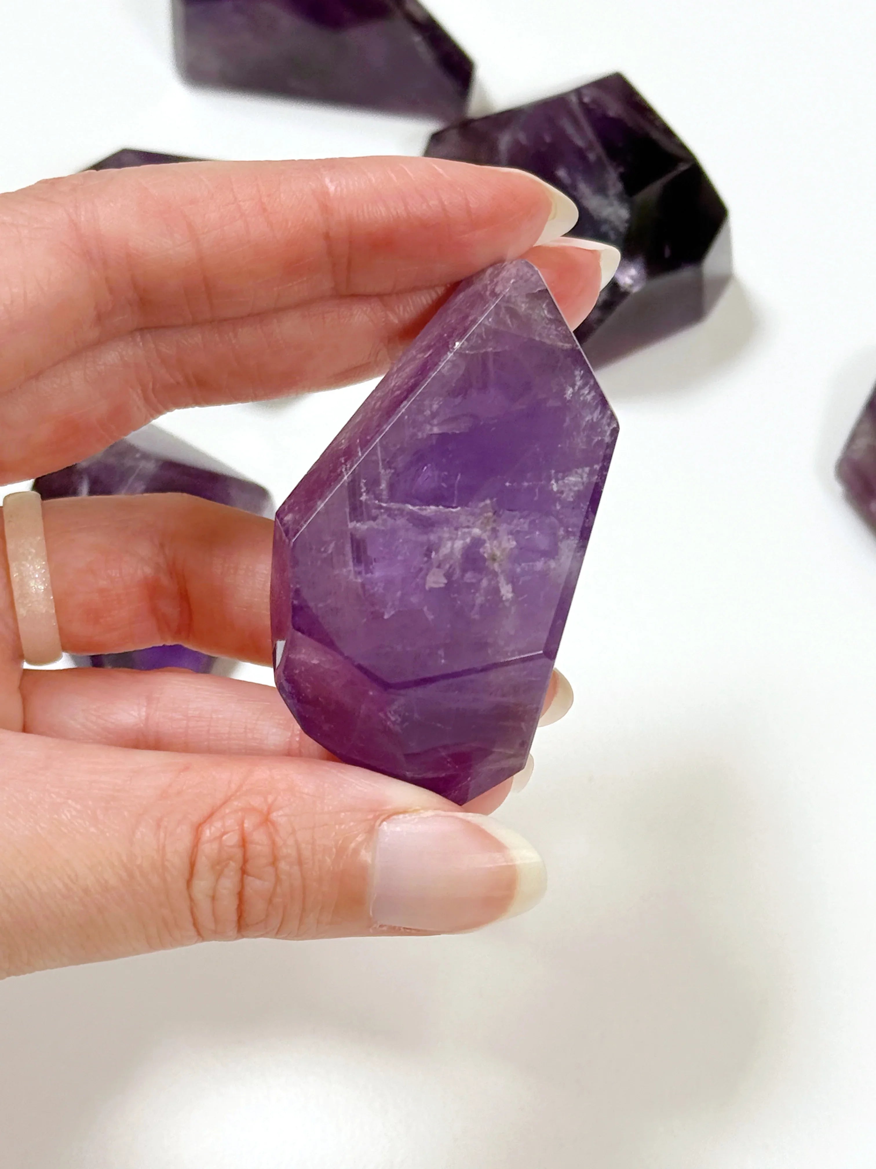 AMETHYST GEO SHAPE - amethyst, brazilian amethyst, crystals for beginners, freeform, geo, geo shape, geometric shape, spring things, winter solstice - The Mineral Maven