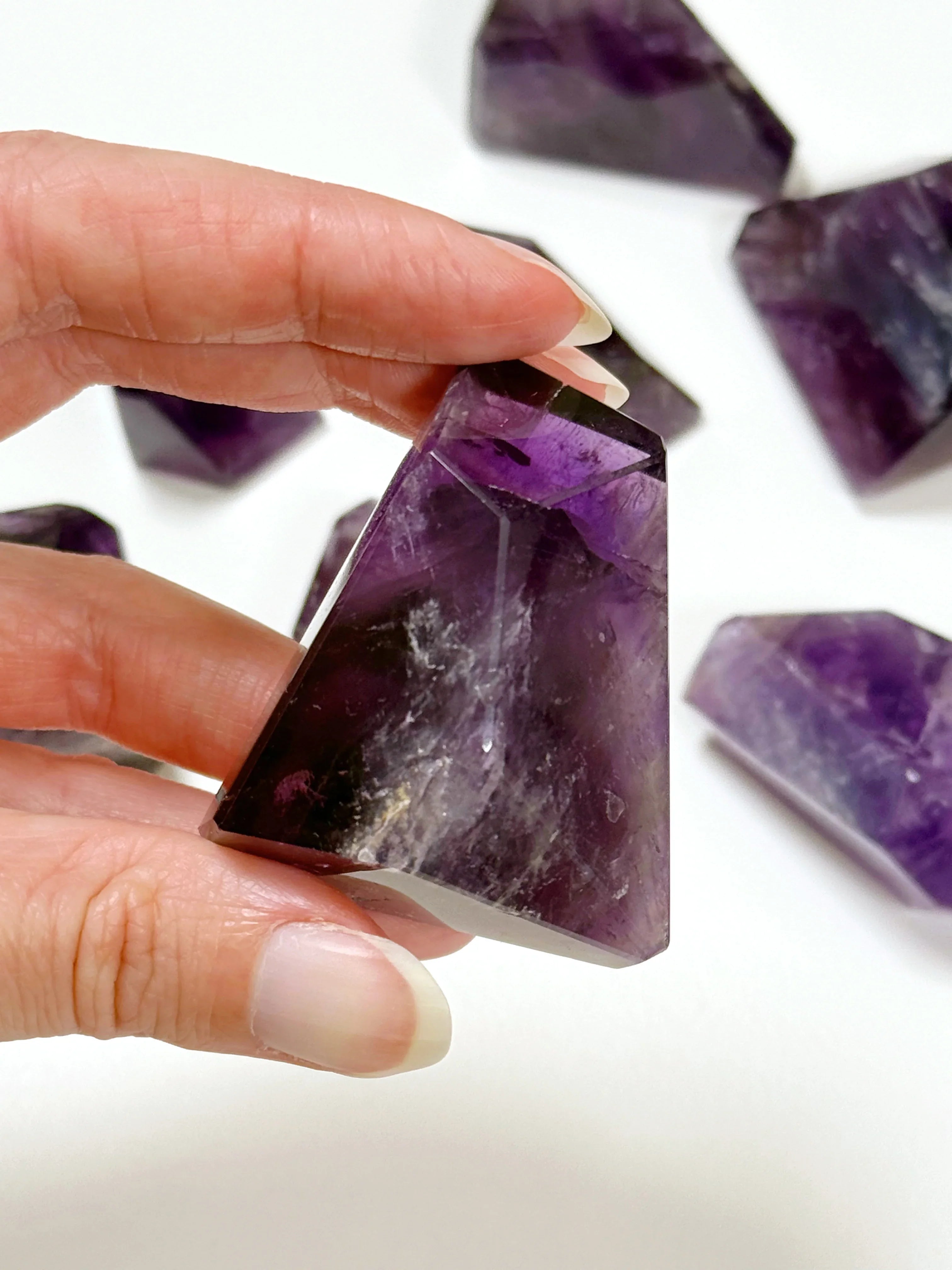 AMETHYST GEO SHAPE - amethyst, brazilian amethyst, crystals for beginners, freeform, geo, geo shape, geometric shape, spring things, winter solstice - The Mineral Maven