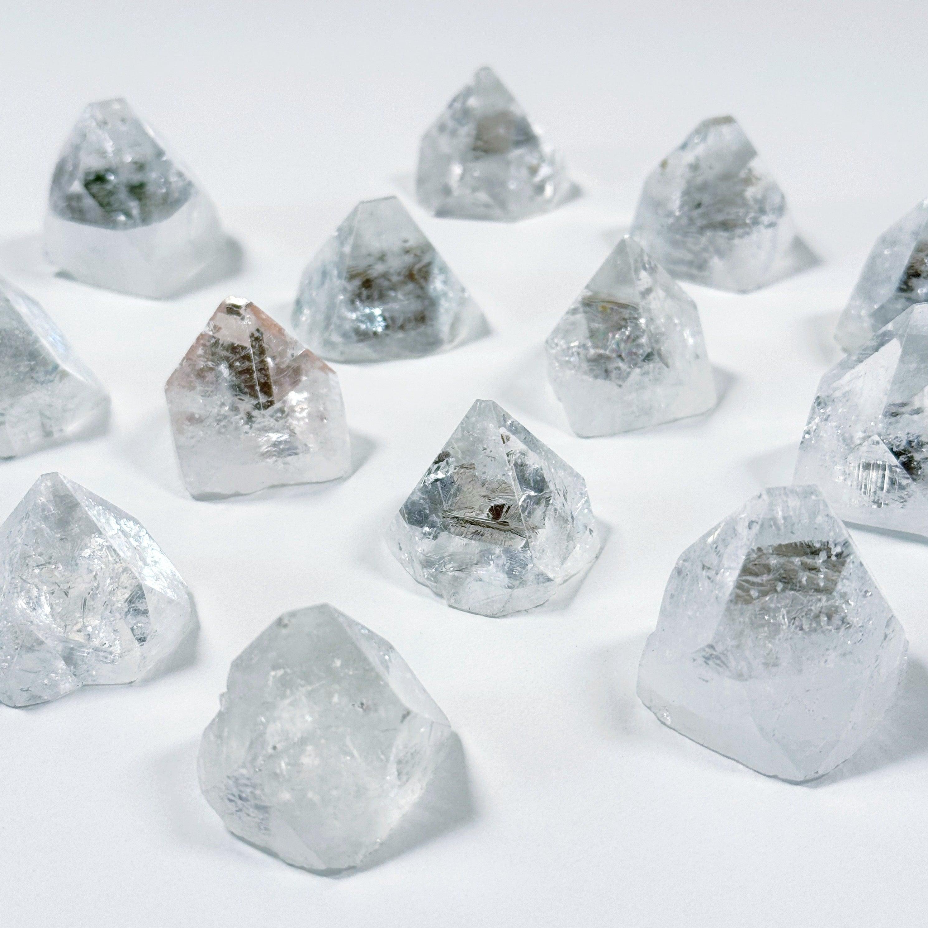 APOPHYLLITE CAP - apophyllite, apophyllite cap, crystal grids, gridding, holiday 2023, holiday sale, joy gift bundle, point, raw point, winter collection, winter solstice collection - The Mineral Maven