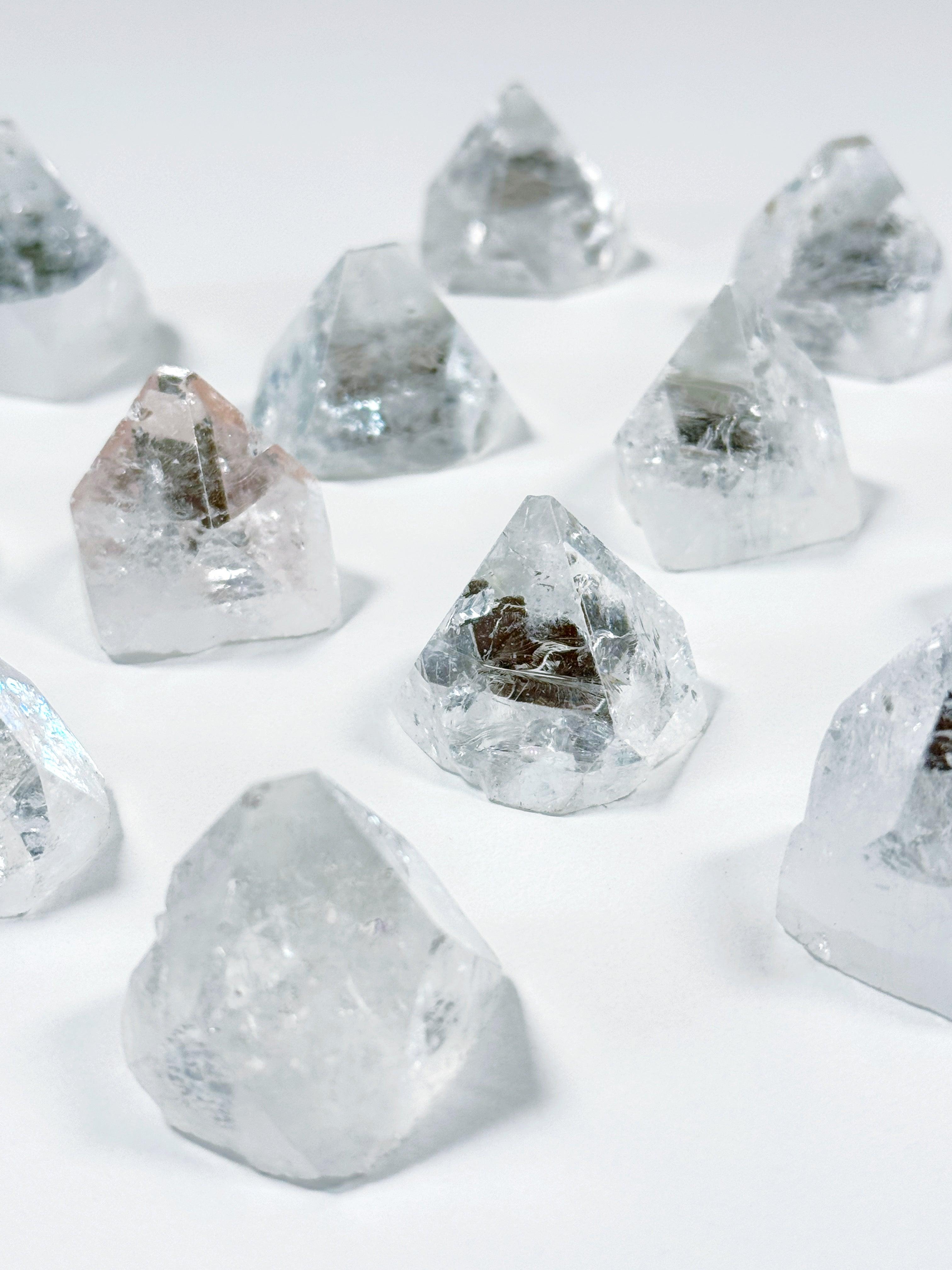 APOPHYLLITE CAP - apophyllite, apophyllite cap, crystal grids, gridding, holiday 2023, holiday sale, joy gift bundle, point, raw point, winter collection, winter solstice collection - The Mineral Maven