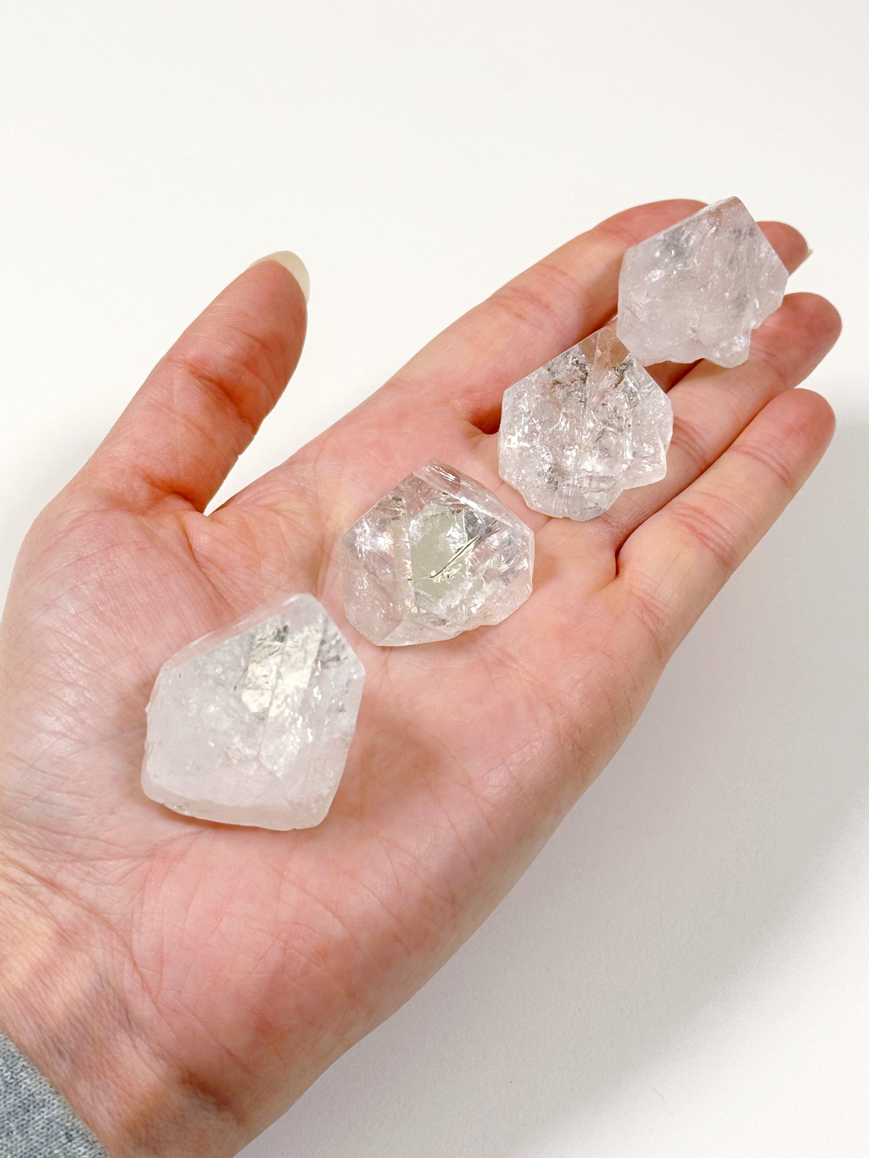 APOPHYLLITE CAP - apophyllite, apophyllite cap, crystal grids, gridding, holiday 2023, holiday sale, joy gift bundle, point, raw point, winter collection, winter solstice collection - The Mineral Maven