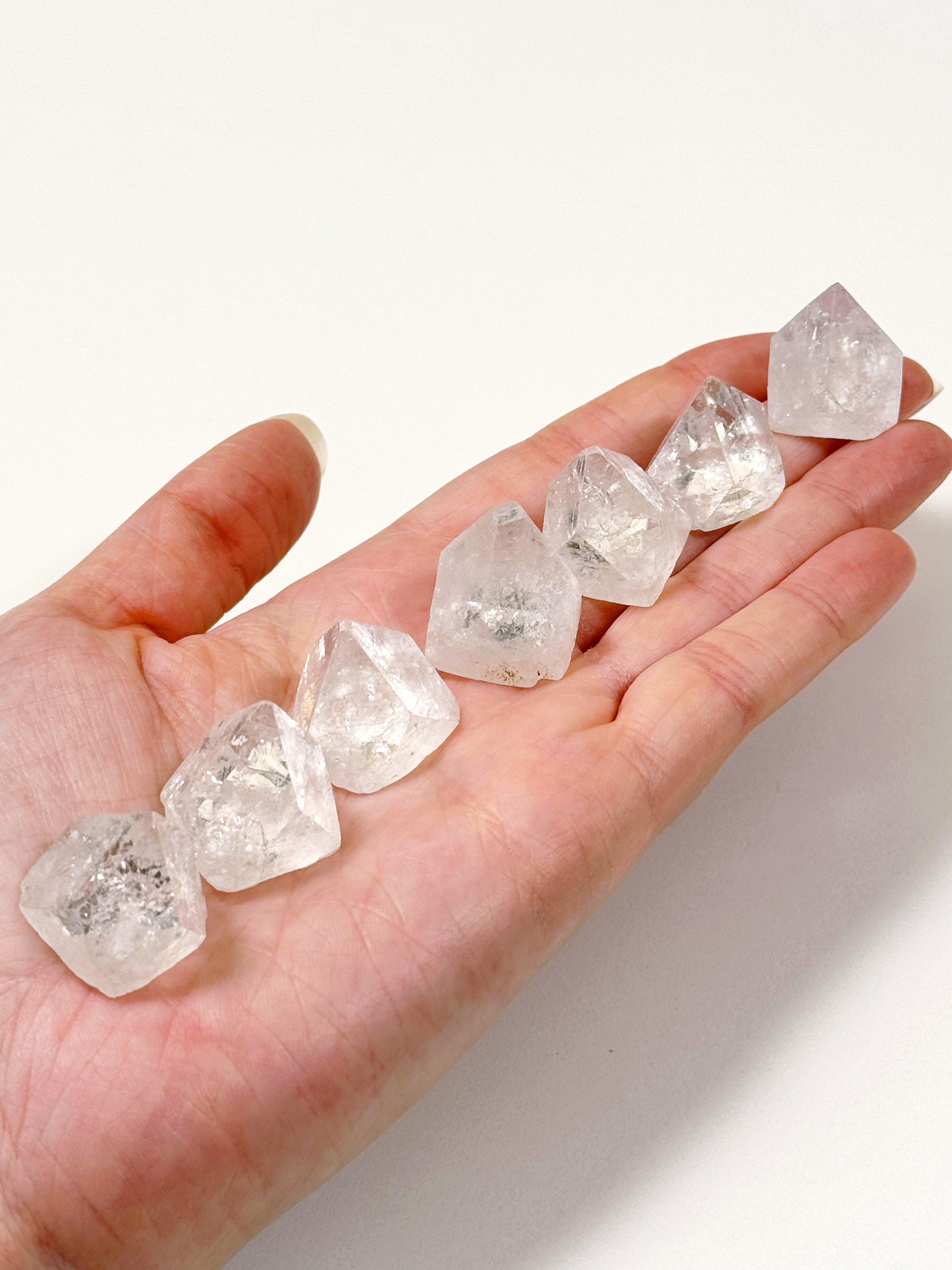 APOPHYLLITE CAP - apophyllite, apophyllite cap, crystal grids, gridding, holiday 2023, holiday sale, joy gift bundle, point, raw point, winter collection, winter solstice collection - The Mineral Maven