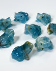 ARGENTINA BLUE ONYX MINI FROG - blue onyx, crystal critter, crystal frog, frog, lemurian aquatine calcite, mini frog - The Mineral Maven