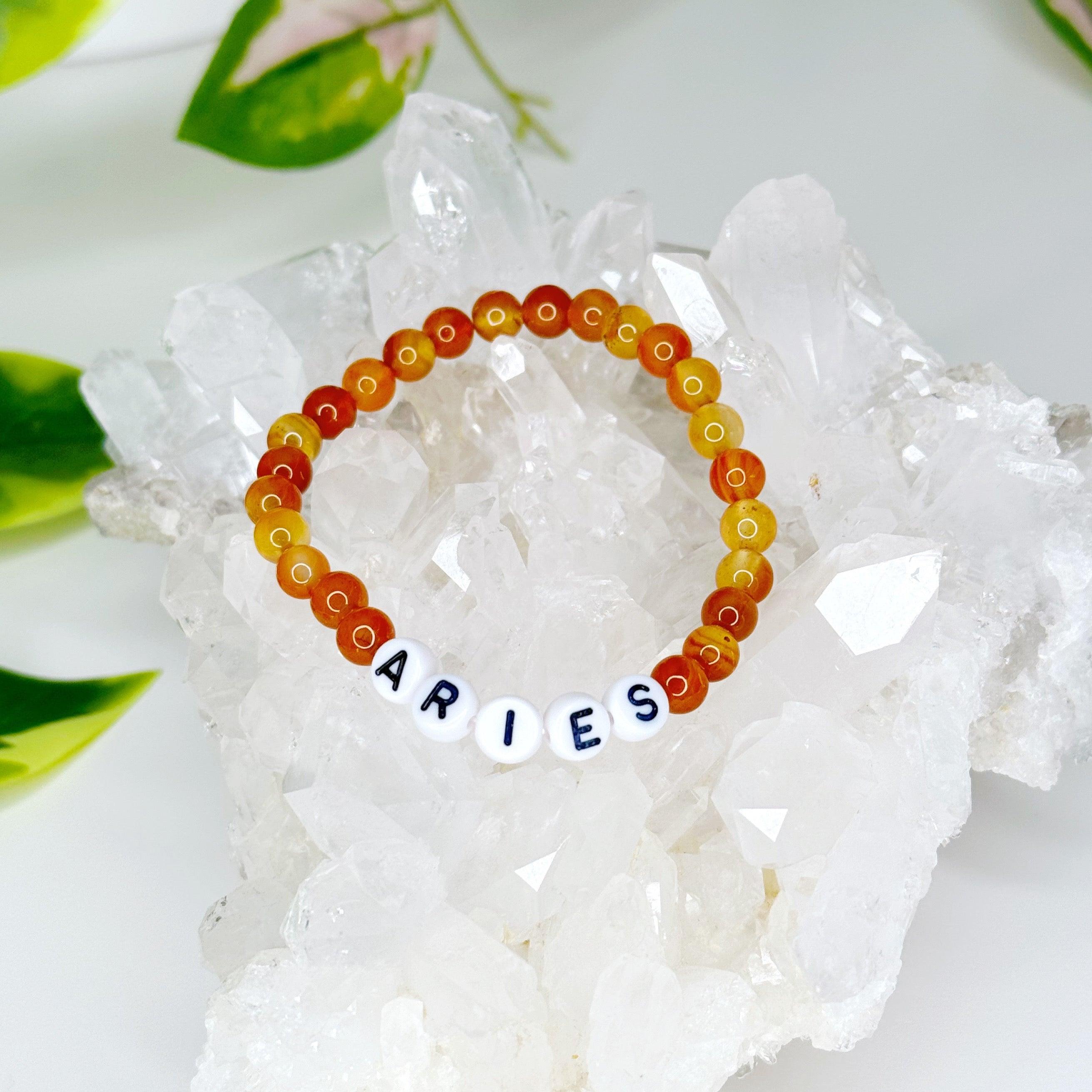 &#39;ARIES&#39; CARNELIAN 6mm - HANDMADE CRYSTAL BRACELET - 6mm, aries, aries season, astro collection, bracelet, carnelian, crystal bracelet, fertility, fire, handmade bracelet, jewelry, recently added, Wearable - The Mineral Maven