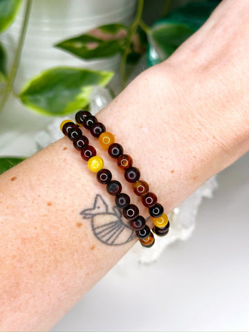 BALTIC AMBER 6mm - HANDMADE CRYSTAL BRACELET - 6mm, amber, april astro, aquarius, aquarius stack, baltic amber, bracelet, crystal bracelet, fall-o-ween, fall-o-ween bracelets, handmade bracelet, jewelry, market bracelet, may day/beltane, recently added, summer solstice, Wearable, yellow - The Mineral Maven