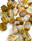 BANDED GREEN ONYX CHONK - banded onyx, Black Friday sale, bulk, emotional support, green calcite, green onyx, pocket crystal, pocket stone, tumble, tumbled, tumbled stone, tumbles - The Mineral Maven