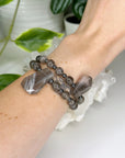 BLACK MOONSTONE COFFIN 8mm + HEMATITE - HANDMADE CRYSTAL BRACELET - 10 Dec Inventory, 8mm, black, black moonstone, bracelet, cancer, coffin, crystal bracelet, fertility, grey, handmade bracelet, hematite, jewelry, June 2025 inventory check, libra, memento mori, memento mori collection, moon, scorpio, single bracelet, Wearable - The Mineral Maven