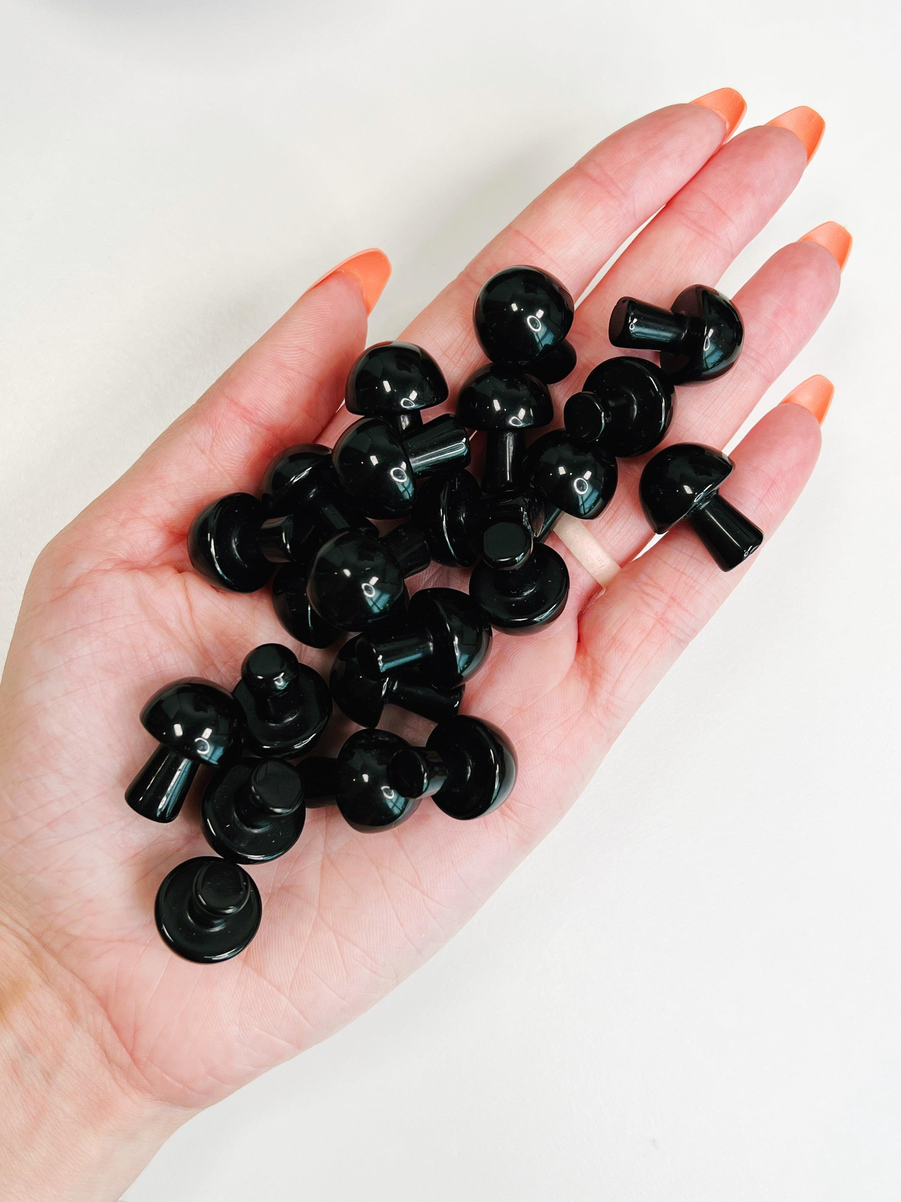 BLACK OBSIDIAN MINI MUSHROOM - black obsidian, crystal mushroom, emotional support, mercury rx, mini mushroom, mushroom, obsidian, pocket crystal, pocket crystals, pocket stone, protection gift bundle - The Mineral Maven