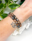 BLACK SUNSTONE 8mm - HANDMADE CRYSTAL BRACELET - 10 Dec Inventory, 8mm, abundance gift bundle, black sunstone, bracelet, bracelet inventory check, career, crystal bracelet, fire, Friday the 13th, handmade bracelet, jewelry, joy gift bundle, June 2025 inventory check, Leo, Leo szn, libra, market bracelet, orange, solar eclipse, sunstone, Wearable - The Mineral Maven