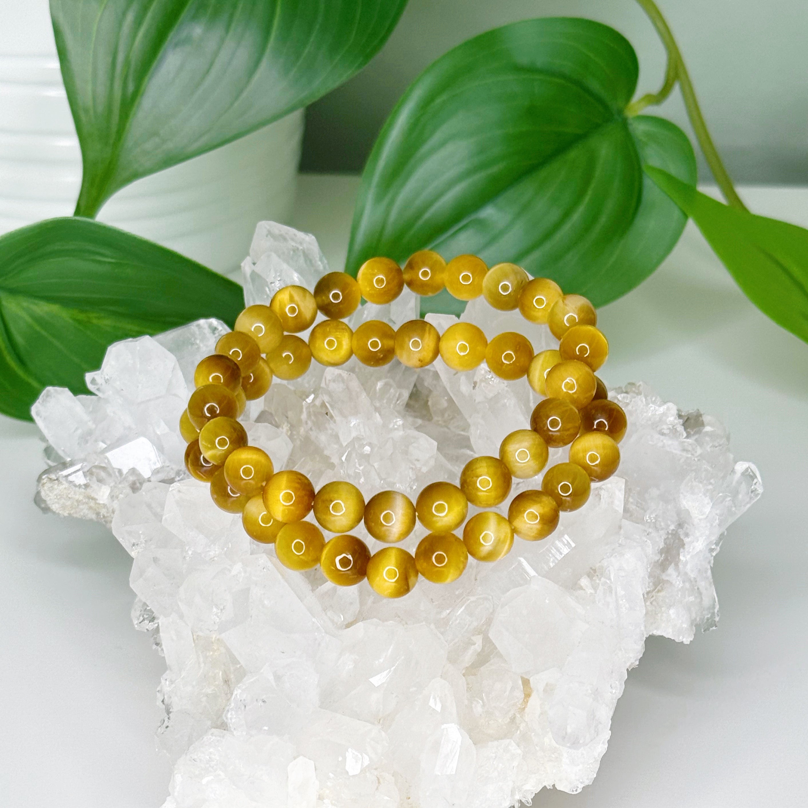 BLONDE TIGER’S EYE 8mm - HANDMADE CRYSTAL BRACELET - 8mm, blonde tigers eye, bracelet, capricorn, career, crystal bracelet, crystals for beginners, earth, fire, handmade bracelet, jewelry, Leo, market bracelet, summerween collection, sun, tiger’s eye, Wearable - The Mineral Maven