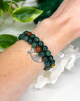 BLOODSTONE 8mm - HANDMADE CRYSTAL BRACELET - 8mm, aries, bloodstone, bracelet, capricorn, crystal bracelet, emotional support, fire, green, handmade bracelet, jewelry, libra, market bracelet, may day/beltane, mixed colors, recently added, red, solstice collection, Wearable, winter solstice collection - The Mineral Maven