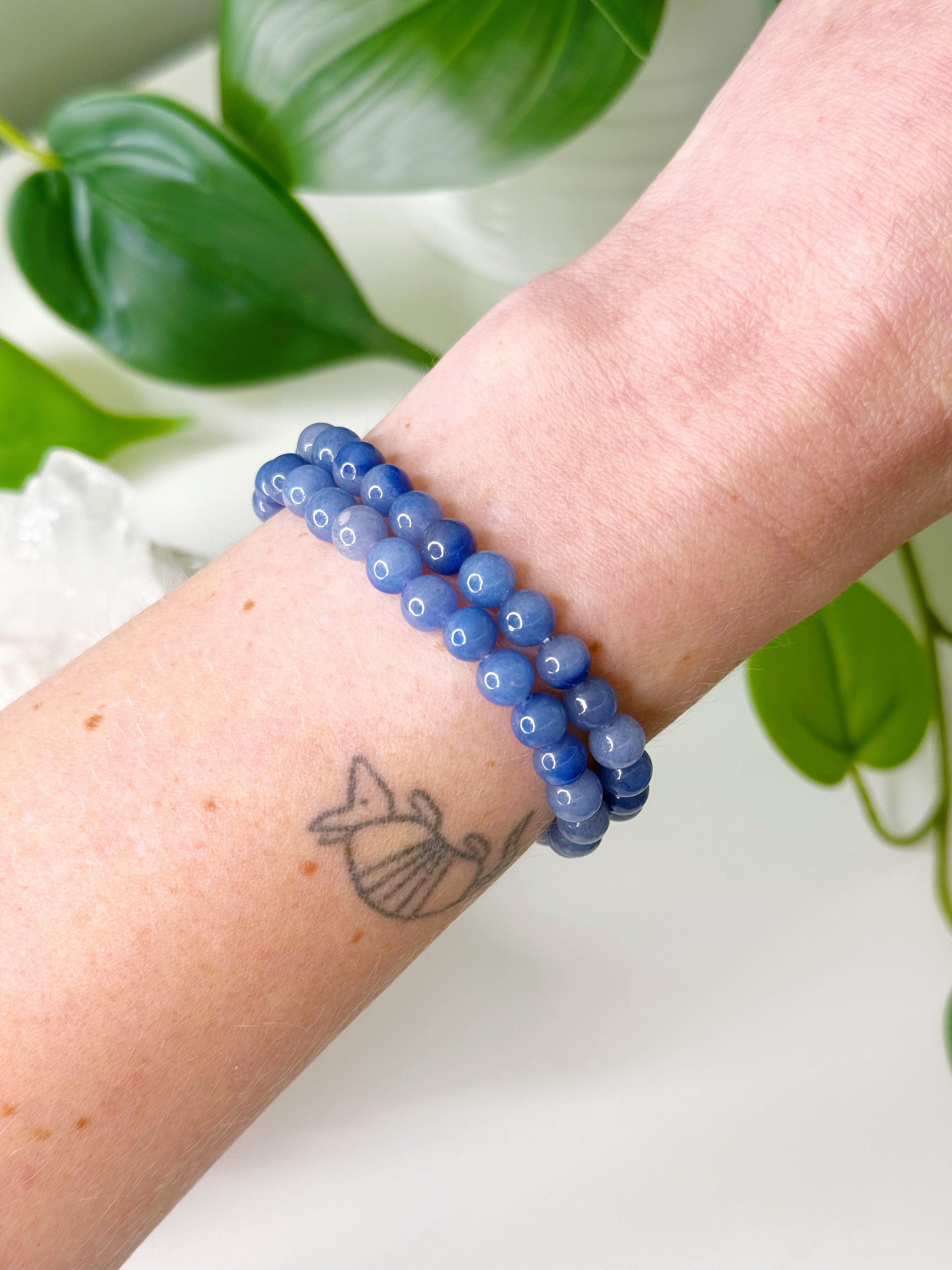 BLUE AVENTURINE 6mm - HANDMADE CRYSTAL BRACELET - 6mm, aventurine, blue, blue aventurine, bracelet, crystal bracelet, handmade bracelet, jewelry, June 2025 inventory check, market bracelet, water, Wearable - The Mineral Maven