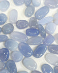 BLUE CHALCEDONY PEBBLE - blue chalcedony, bulk, calm gift bundle, cancer season, mercury rx, pebble, pebbles, pocket crystal, tumbles - The Mineral Maven