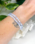 BLUE LACE AGATE (FACETED) 5mm - HANDMADE CRYSTAL BRACELET - 5mm, air, blue, blue lace agate, bracelet, capricorn, capricorn stack, crystal bracelet, emotional support, faceted, gemini, gemini stack, handmade bracelet, jewelry, libra, libra stack, market bracelet, mercury retrograde, mercury retrograde stack, pisces, pisces stack, recently added, sagittarius, sagittarius stack, single bracelets, summer vibes, virgo, virgo stack, Wearable, winter collection, winter solstice collection - The Mineral Maven