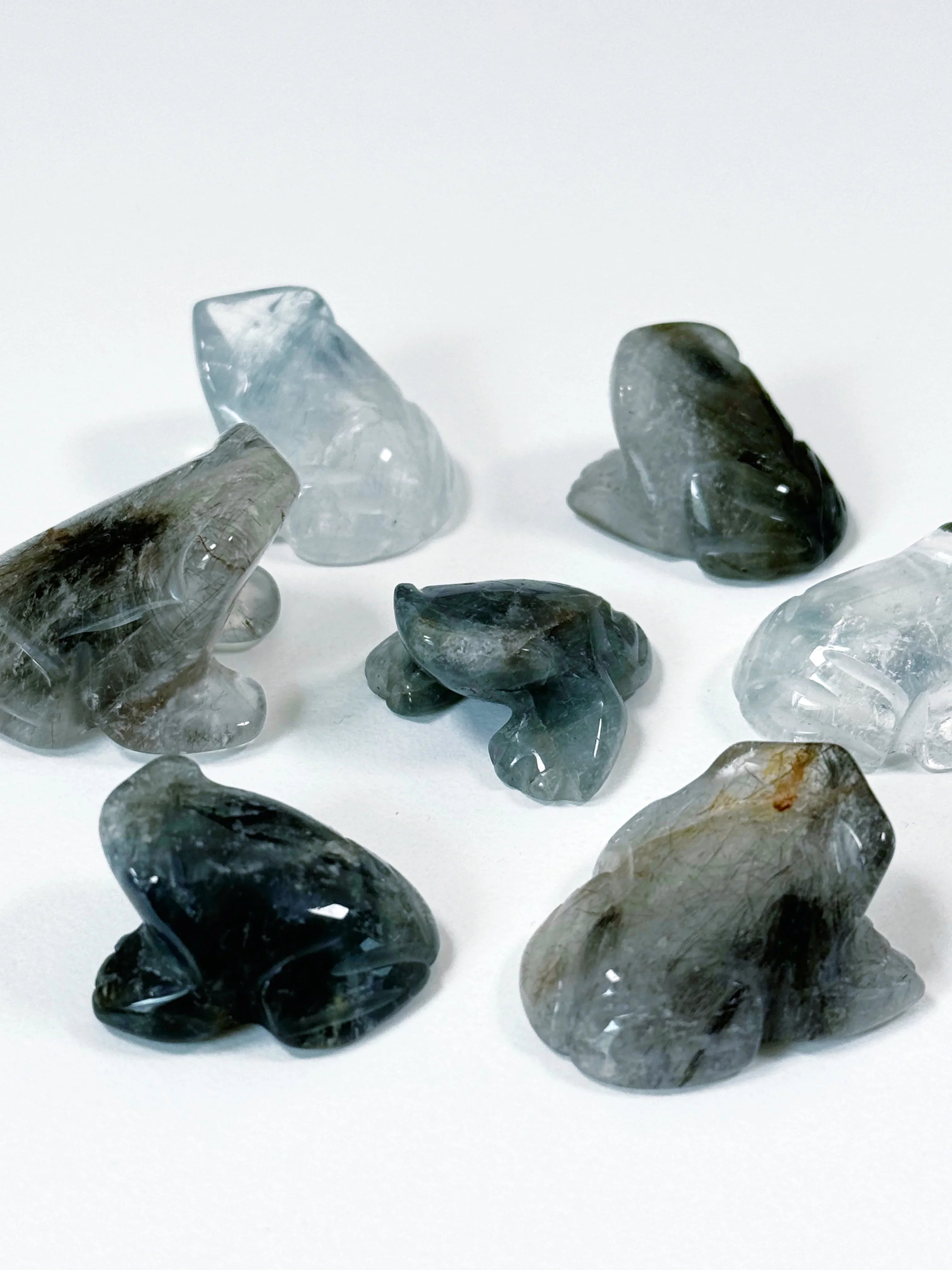 BLUE TARA QUARTZ MINI FROG - blue tara, blue tara quartz, crystal critter, crystal frog, frog, mini frog, quartz - The Mineral Maven