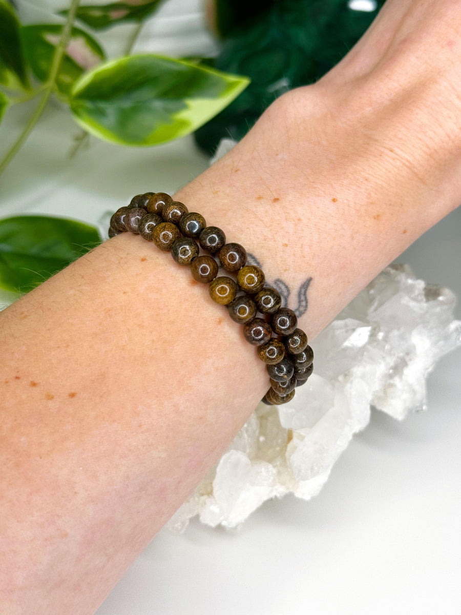 BRONZITE 6mm - HANDMADE CRYSTAL BRACELET - 6mm, bracelet, bronzite, brown, capricorn, capricorn stack, crystal bracelet, earth, handmade bracelet, jewelry, market bracelet, mercury retrograde, mercury retrograde stack, recently added, scorpio, scorpio stack, virgo, virgo stack, Wearable, winter solstice collection - The Mineral Maven