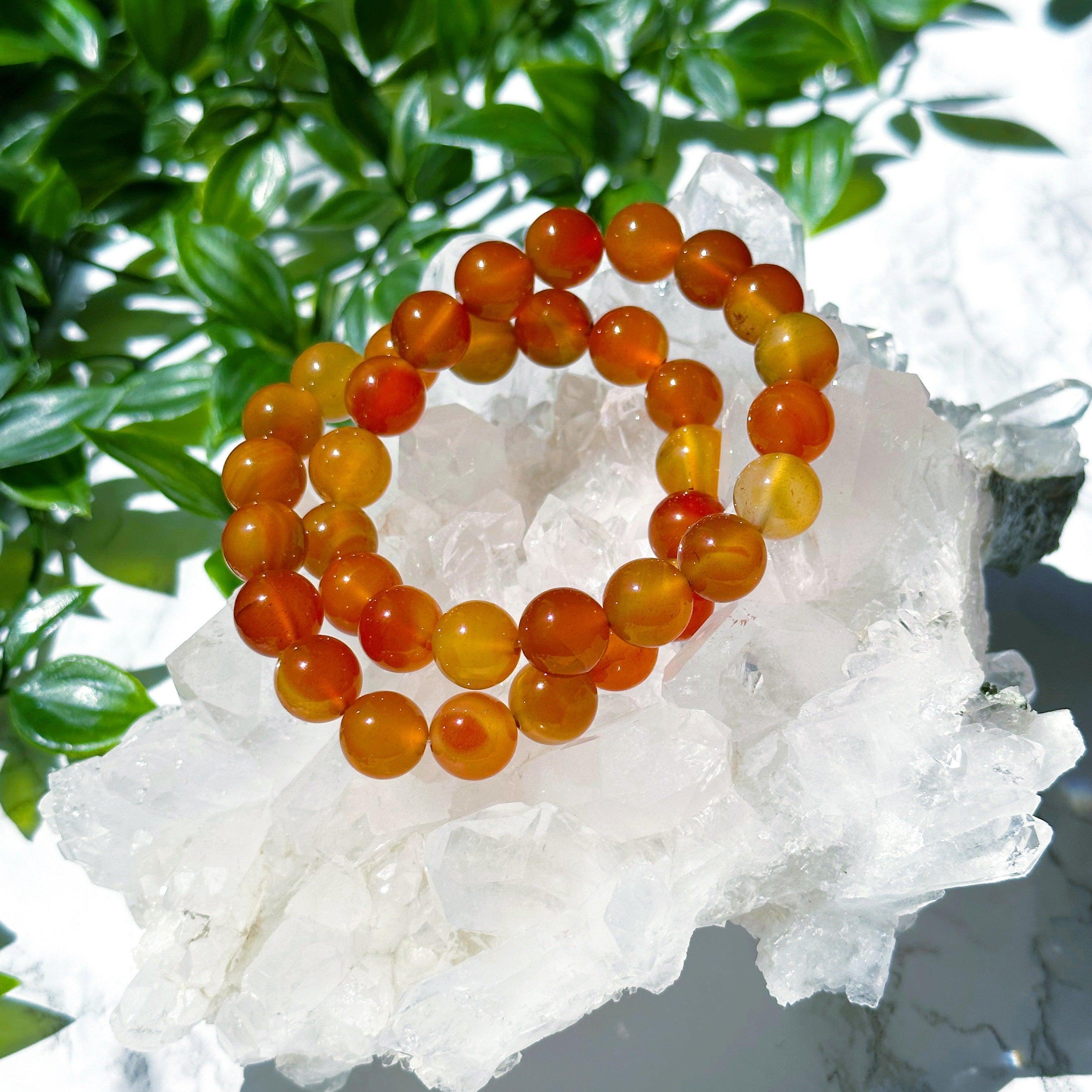 CARNELIAN 10mm - HANDMADE CRYSTAL BRACELET - 10 Dec Inventory, 10mm, april astro, aries, aries stack, bracelet, bracelet inventory check, cancer, cancer stack, career, carnelian, crystal bracelet, crystals for beginners, emotional support, fertility, fire, handmade bracelet, jewelry, June 2025 inventory check, leo, leo stack, Leo szn, market bracelet, may day/beltane, Orange, red, spring things, summer solstice, taurus, taurus stack, virgo, virgo stack, Wearable - The Mineral Maven