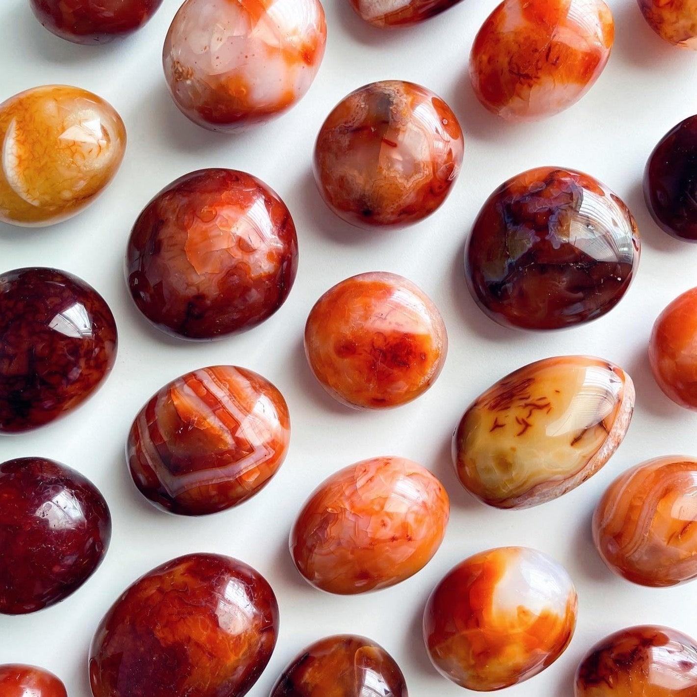 CARNELIAN PALM STONE - career, carnelian, emotional support, fertility, gallet, leo season, palm, palm stone, palmstone, spring equinox - The Mineral Maven