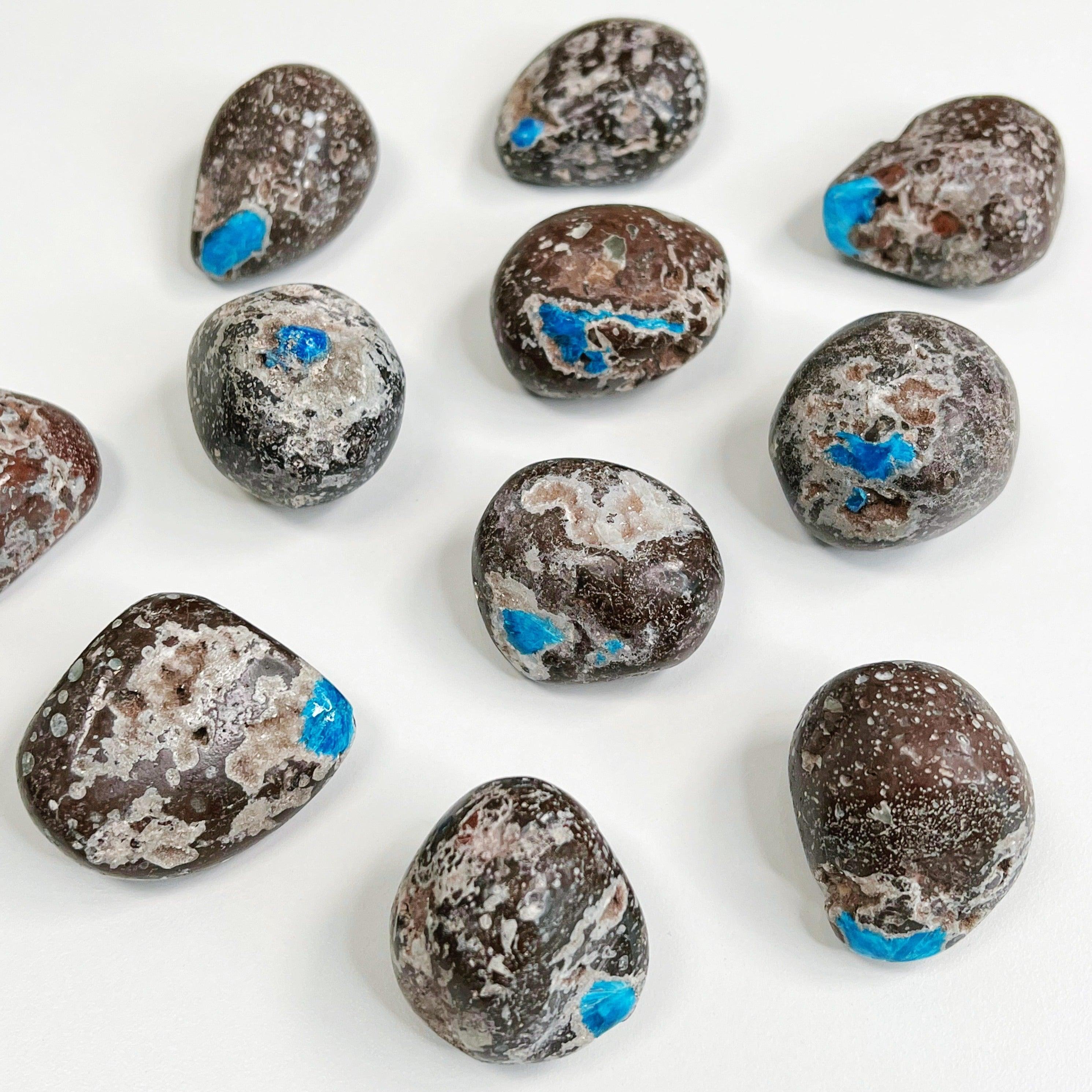 CAVANSITE - Black Friday sale, calm gift bundle, cavansite, focus gift bundle, pocket crystal, pocket crystals, pocket stone, polished, polished stone - The Mineral Maven
