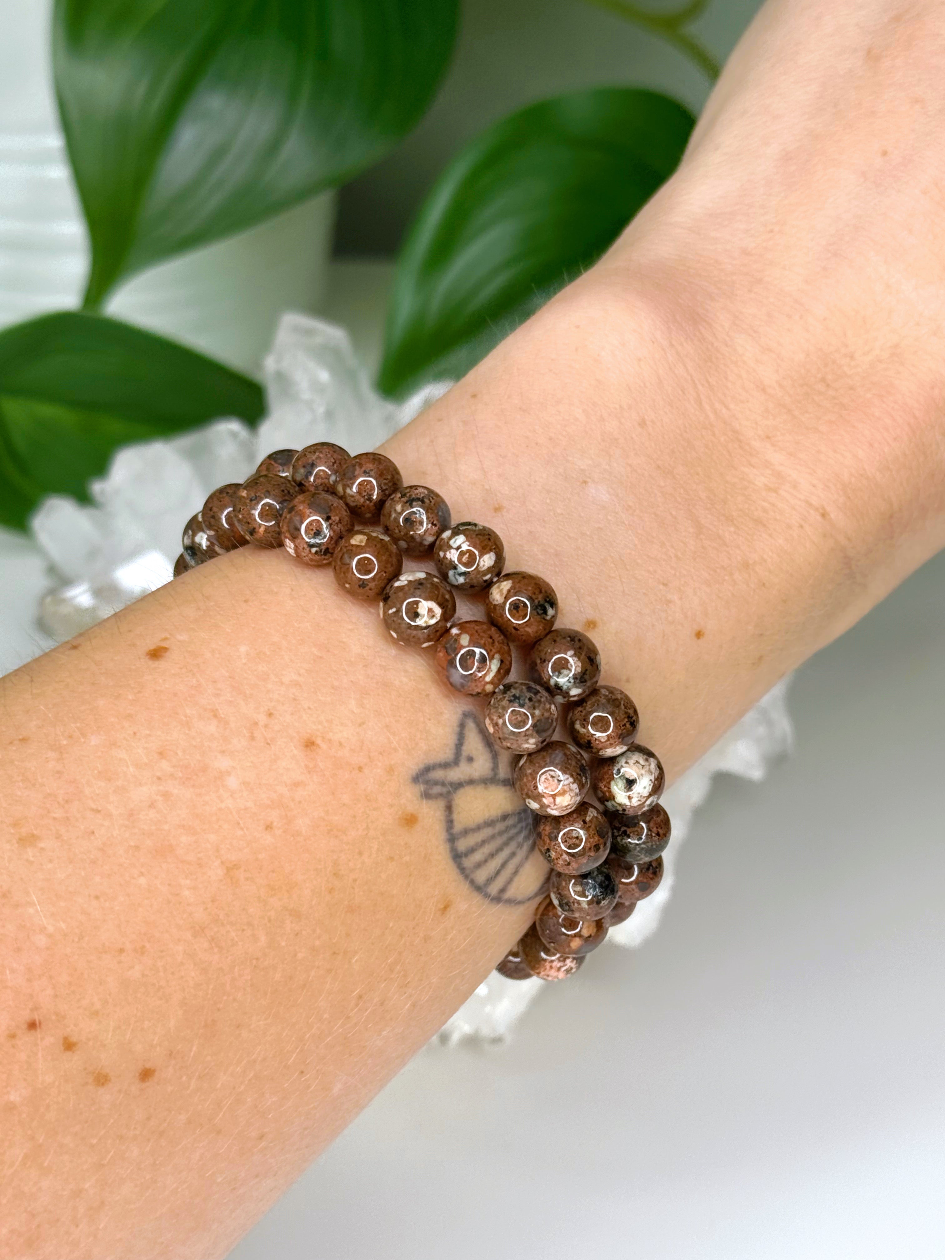 CHOCOLATE BRECCIATED JASPER 8mm - HANDMADE CRYSTAL BRACELET - 8mm, bracelet, career, crystal bracelet, crystals for beginners, earth, handmade bracelet, jewelry, market bracelet, summerween collection, Wearable - The Mineral Maven