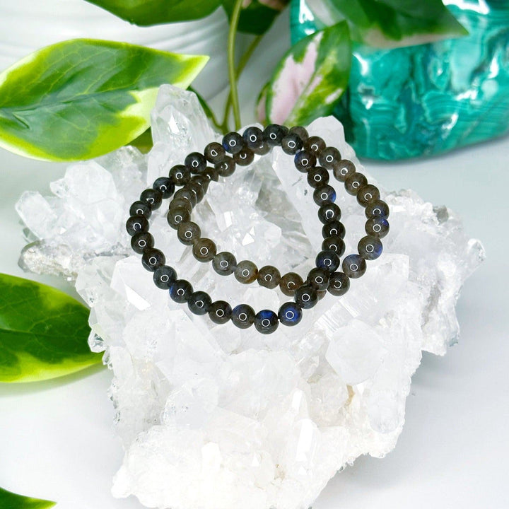 CHOCOLATE LABRADORITE 6mm - HANDMADE CRYSTAL BRACELET - 6mm, air, bracelet, cancer, chocolate labradorite, crystal bracelet, fall-o-ween, fall-o-ween bracelets, handmade bracelet, jewelry, labradorite, Leo, libra, mercury retrograde, moon, pisces, recently added, sagittarius, scorpio, taurus, Wearable - The Mineral Maven