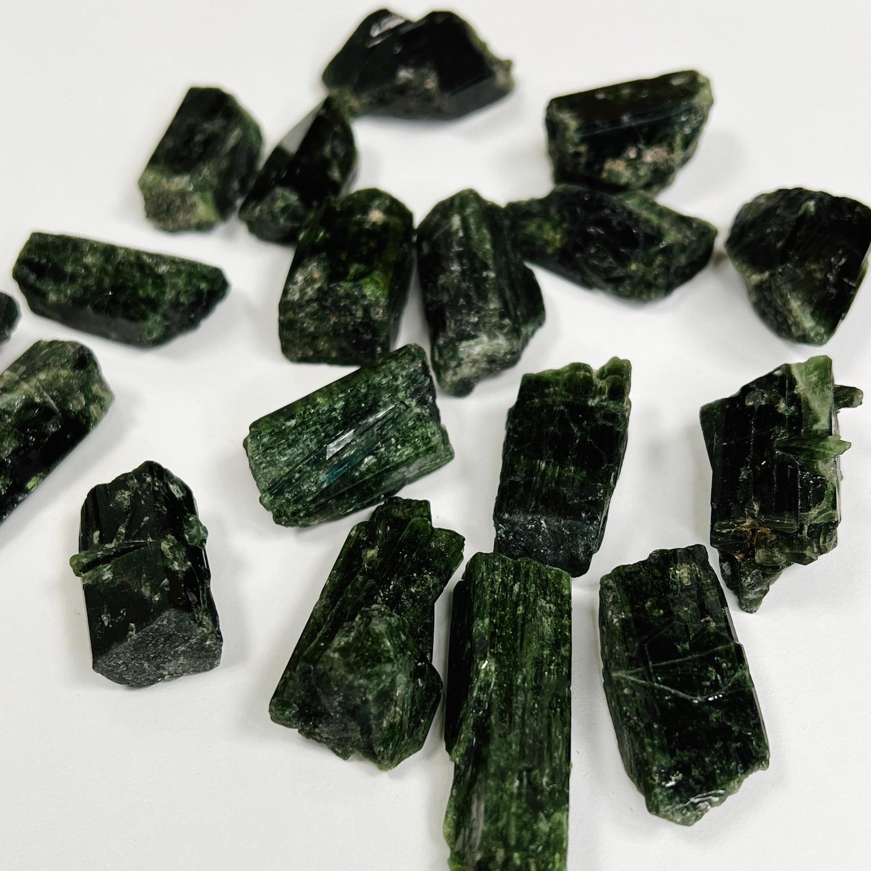 CHROME DIOPSIDE - chrome diopside, diopside, pocket crystal, pocket crystals, pocket stone, raw crystal, raw stone - The Mineral Maven
