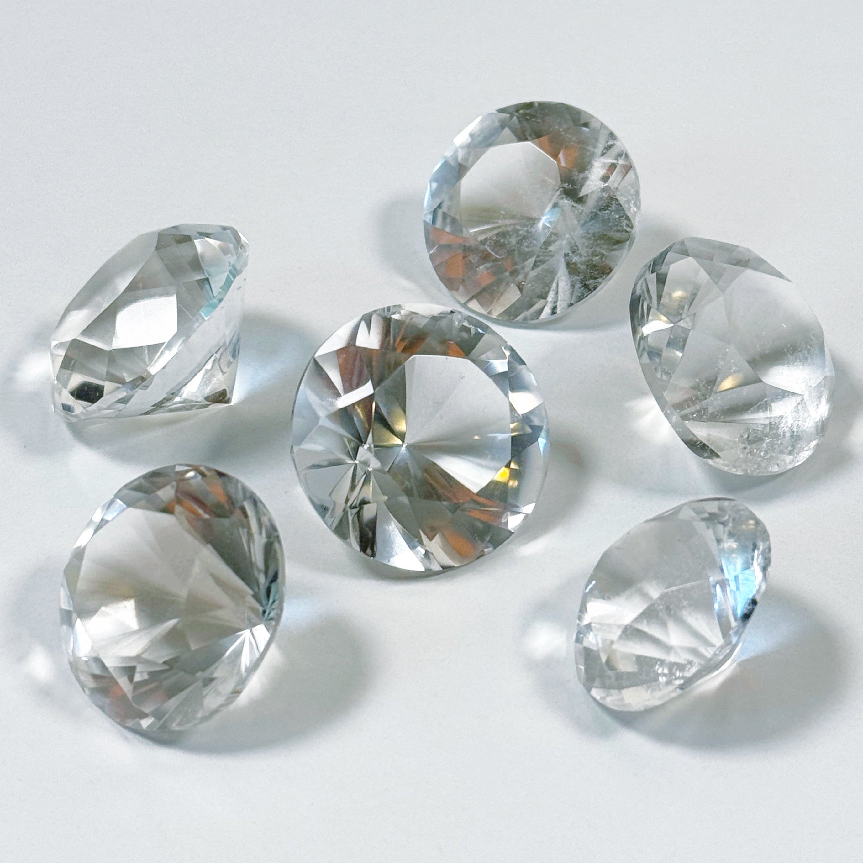 CLEAR QUARTZ "DIAMOND" FACETED SHAPE - Black Friday sale, clear quartz, crystals for beginners, diamond, diamond cut, faceted, geometric faceted, polished, polished stone, winter solstice - The Mineral Maven
