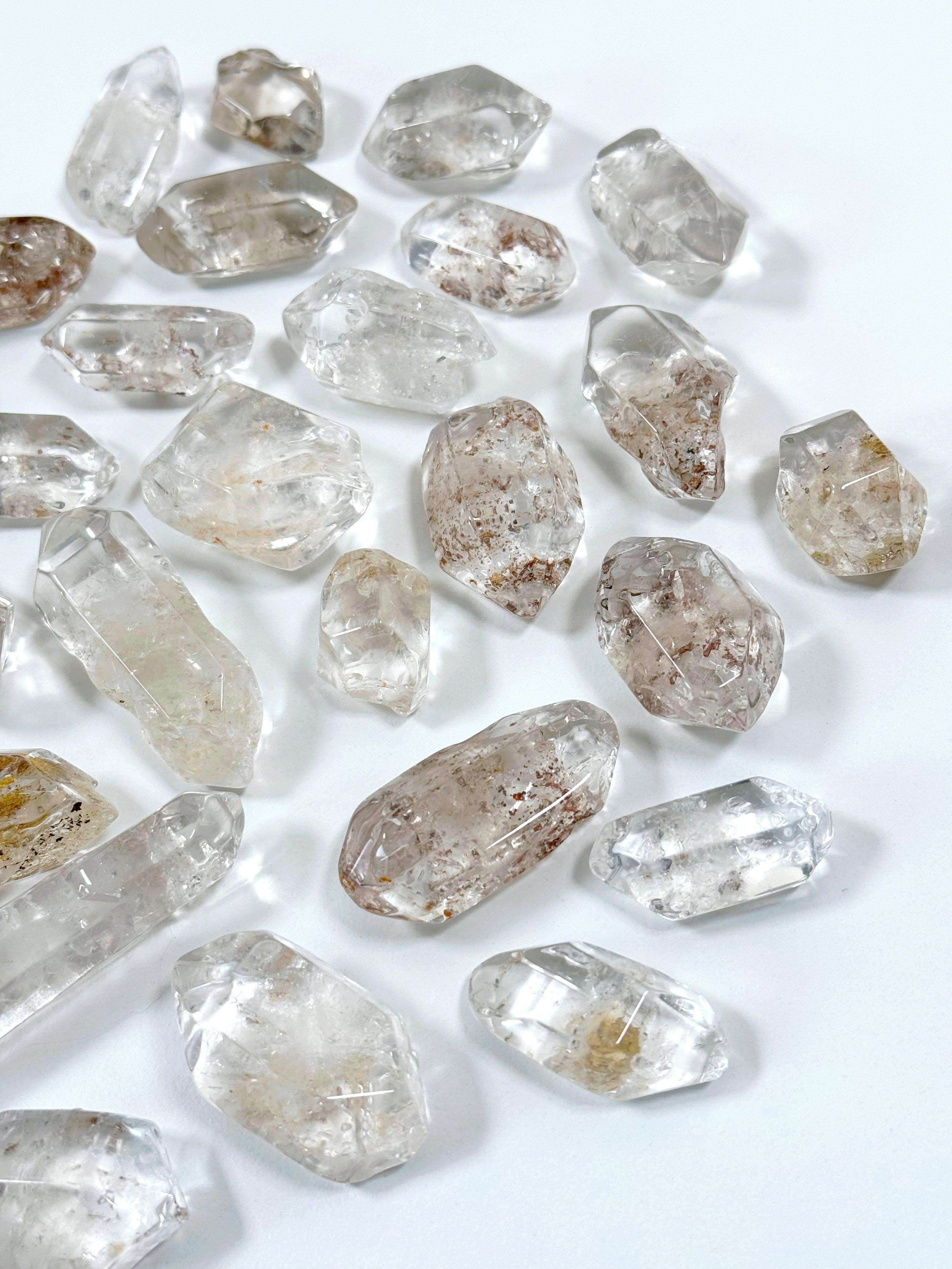 CLEAR QUARTZ POINT TUMBLE - Black Friday sale, clear quartz, crystals for beginners, pocket crystal, pocket crystals, pocket stone, quartz, tumble, tumbled, tumbled stone, tumbles, winter solstice - The Mineral Maven