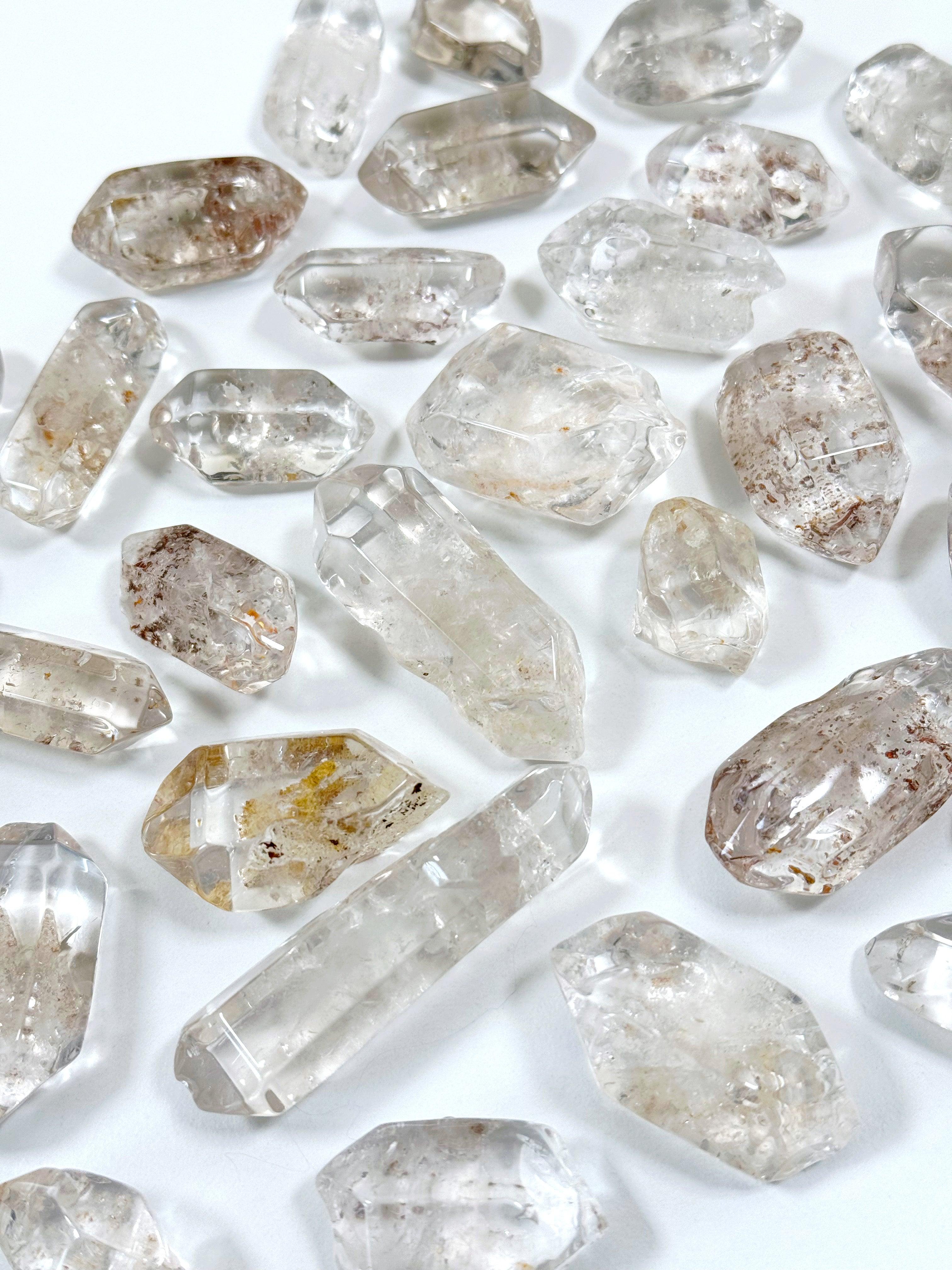 CLEAR QUARTZ POINT TUMBLE - Black Friday sale, clear quartz, crystals for beginners, pocket crystal, pocket crystals, pocket stone, quartz, tumble, tumbled, tumbled stone, tumbles, winter solstice - The Mineral Maven