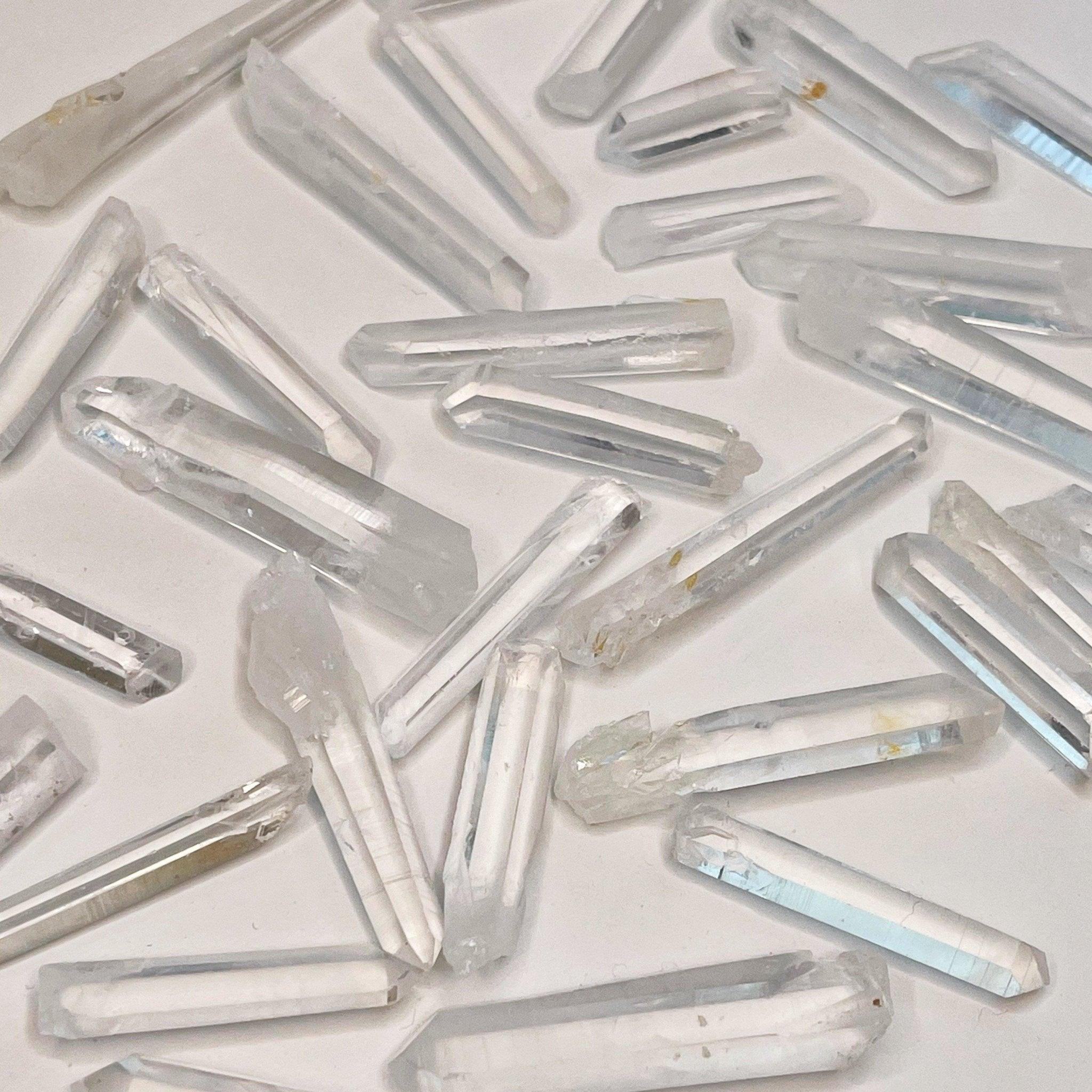 COLOMBIAN SINGING STRIATED QUARTZ - RAW - colombian lemurian, lemurian, mini lemurian, raw crystal, raw stone, rough stone - The Mineral Maven