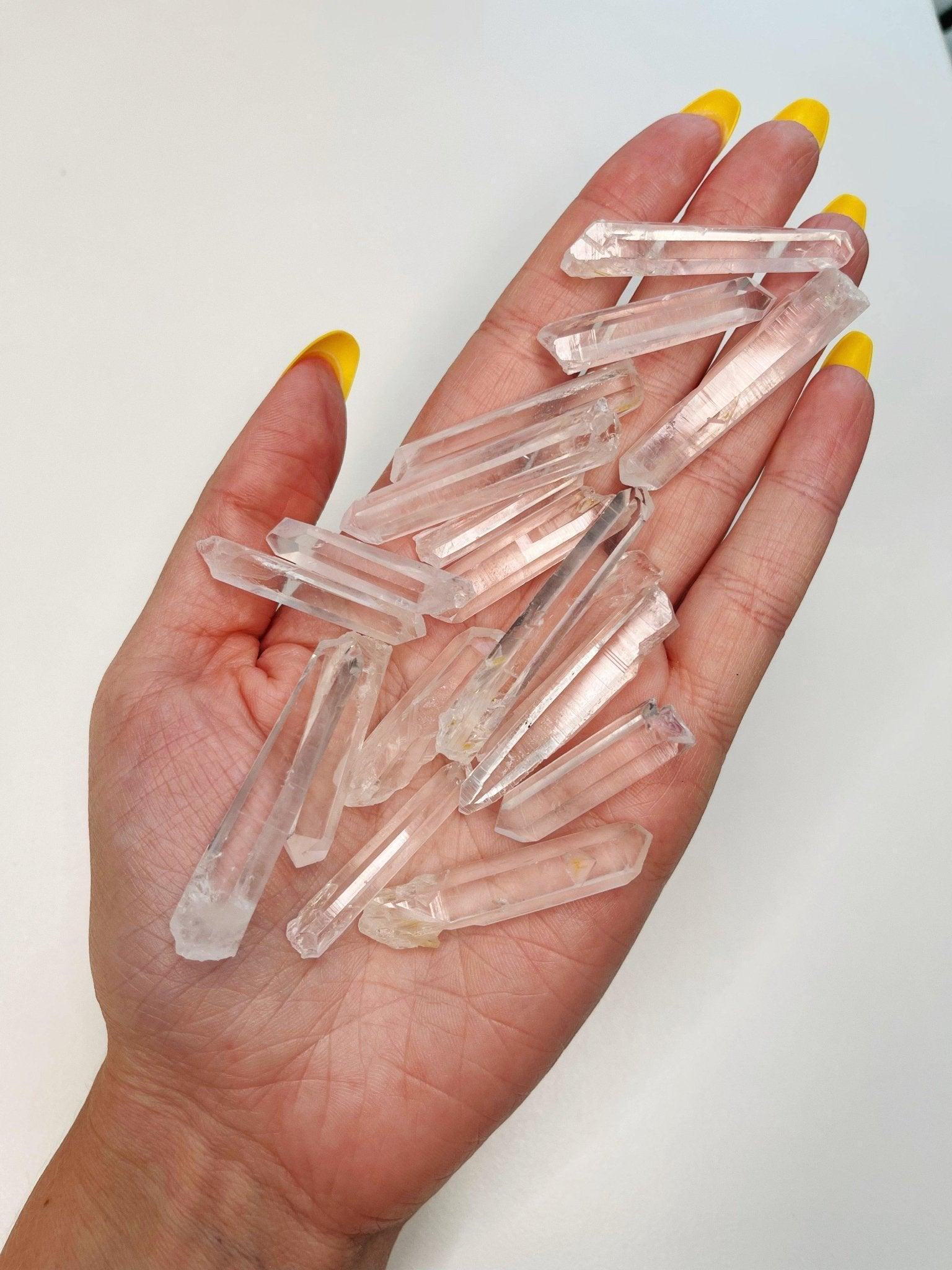 COLOMBIAN SINGING STRIATED QUARTZ - RAW - colombian lemurian, lemurian, mini lemurian, raw crystal, raw stone, rough stone - The Mineral Maven